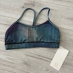Lululemon Flow Y Bra IV, Size 6, Rainbow Dot Pattern